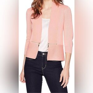 IVANKA TRUMP Pink Zipper Accent Womens Cardigan